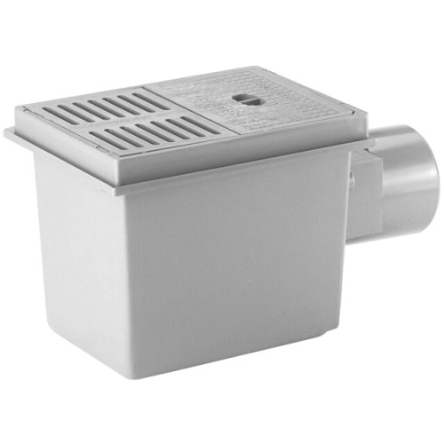 Basement drain DN110 horizontal with triple non-return valve, 2 x 180x125mm synthetic material Basement drain DN110 horizontal with triple non-return valve, 2 x 180x125mm synthetic material